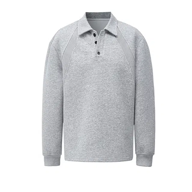 欧路得 复古解构拼接翻领长袖潮牌重磅大码宽松卫衣 男款