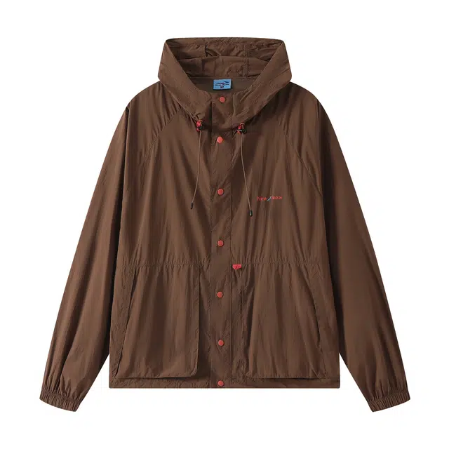 江南先生 透气抗紫外线纯色插肩长袖连帽防晒服 男女同款