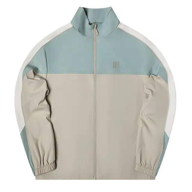 鸿星尔克 生活系列 拼接拉链宽松立领百搭运动风衣 女款