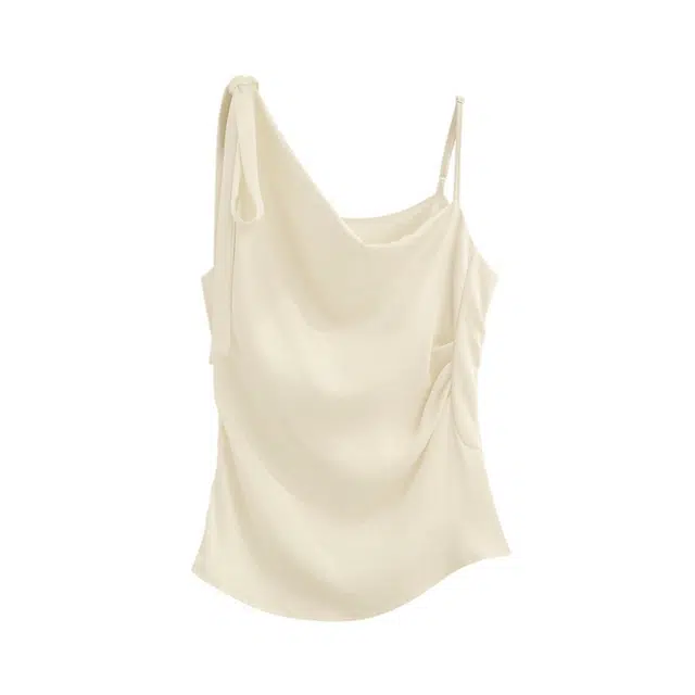 敲模女孩 法式纯欲风荡领性感内搭无袖上衣吊带 女款