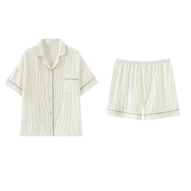 俏霓桐 夏季简约时尚休闲小清新高颜值优雅可爱少女风舒适家居服可外穿睡衣套装 女款