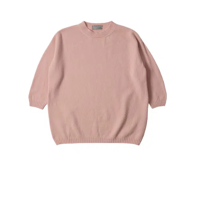 MARGARETHOWELL CROP SLEEVE EASY CREW