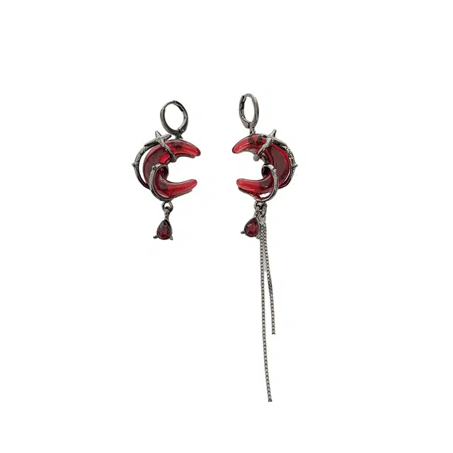 清脆小溪 高级感 星月环绕耳饰 不规则立体设计创意小众轻奢气质搭配潮流酷#好运 合金 耳环 女款