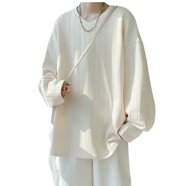 北极绒 麦穗纹长袖潮流打底卫衣 男款