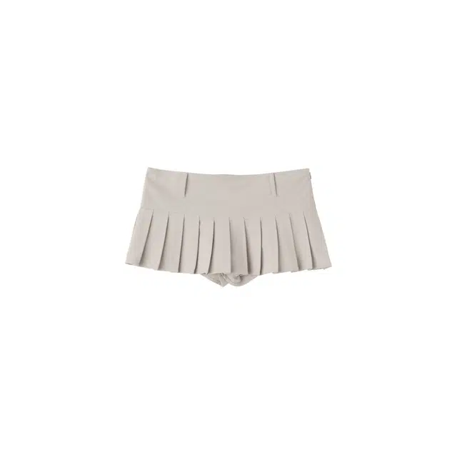 SCULPTOR Cotton Pleats Micro Skort Ice Gray