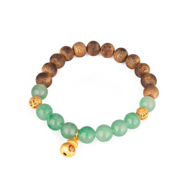 喜宝春花 福禄吉祥多翠非洲翠招财进宝小众复古轻奢古风国风民族风  #好运 檀木 手串 男女同款情侣款