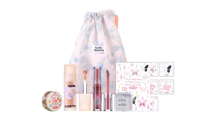 花洛莉亚 一键快速成妆彩妆套装 易上色自然 液体眼影唇蜜免胶假睫毛迷你装