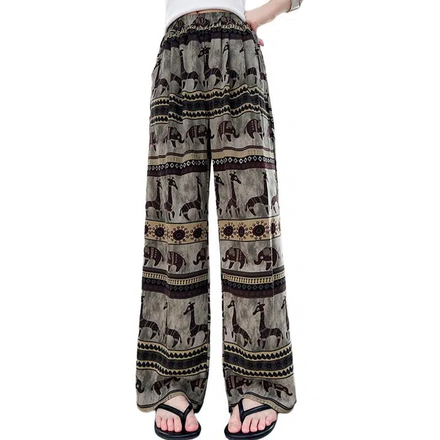 帕兰朵长裤 夏款休闲运动大象图案防蚊阔腿裤 青少年