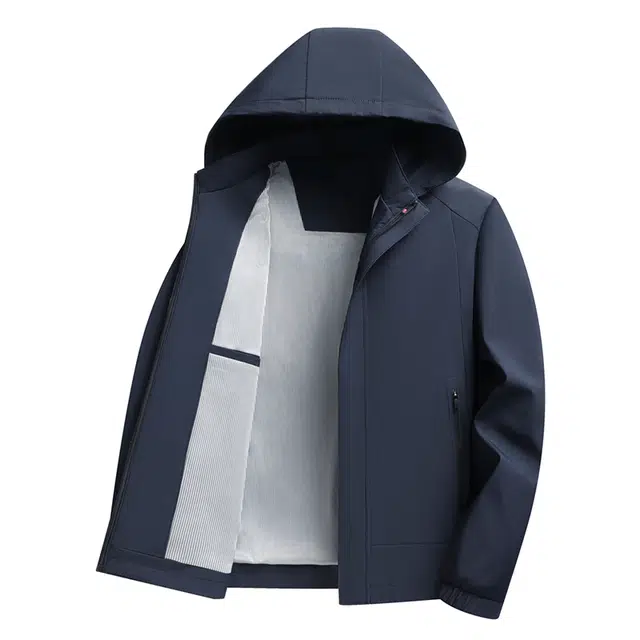 老爷车 连帽可脱卸户外休闲运动百搭轻商务简约纯色夹克外套 男款