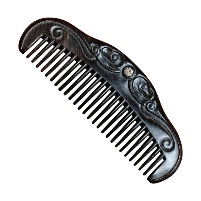 芳缘小傅 招财纳福复古国风高品质高档养发防脱静电家用大号加厚 紫光檀 木梳 男女同款情侣款