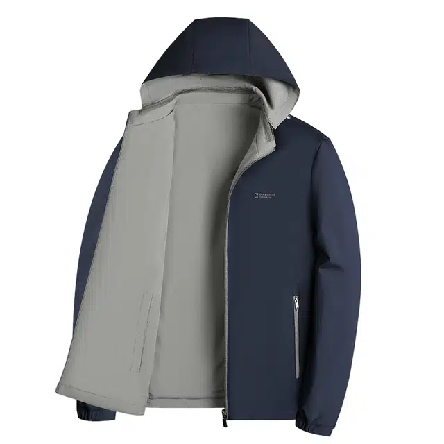 卡丹狄诺 双面穿可脱卸帽户外休闲纯色百搭轻商务春秋季通勤夹克外套 男款