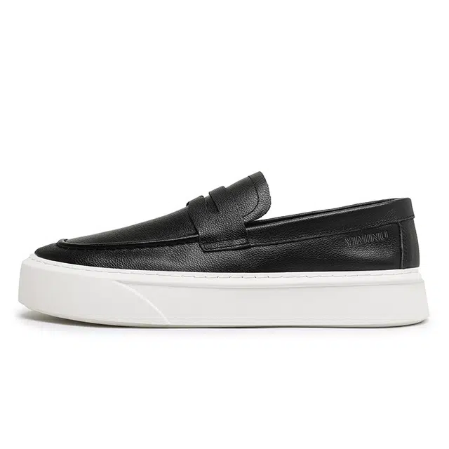 依米奴 头层牛皮 高颜值 潮流日常通勤简约 休闲鞋 男款