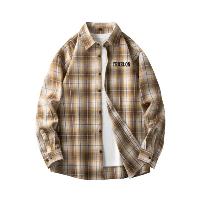 太子龍 美式高街经典多彩格子简约撞色基础款宽松休闲舒适户外通勤百搭痞帅青少年外穿单排扣衬衫 男款