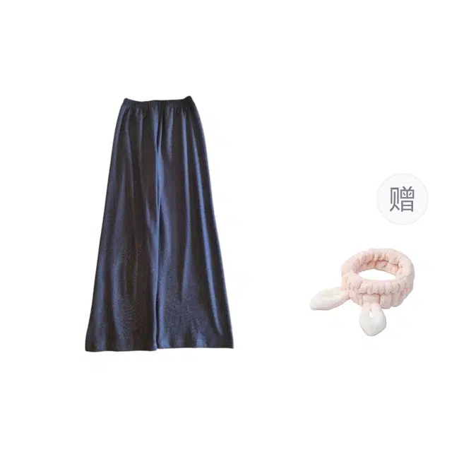 俞兆林 春秋薄款柔软棉绒纯色阔腿裤遛弯可外穿休闲长裤宽松舒适家居裤睡裤 夏季 女款