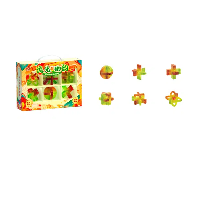 奇艺 鲁班锁榫卯琥珀渐变孔明锁 魔方