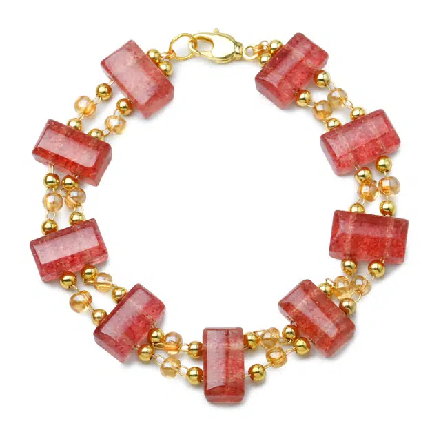 【匠心手作 十里桃花】 灵菲 招正缘精品级草莓晶转运珠 新中式国风轻奢百搭招财转运手串 #好运小众贵气显白礼盒 草莓晶 手链 女款