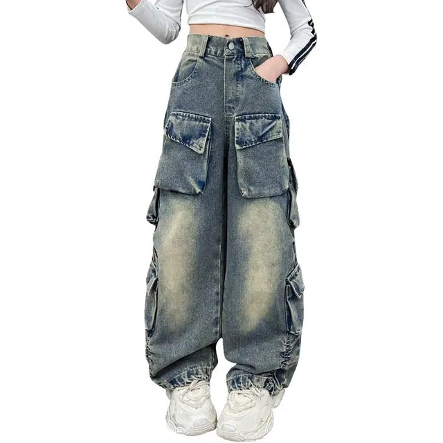 帕兰朵牛仔裤 潮流时尚百搭重工复古休闲运动工装裤 青少年