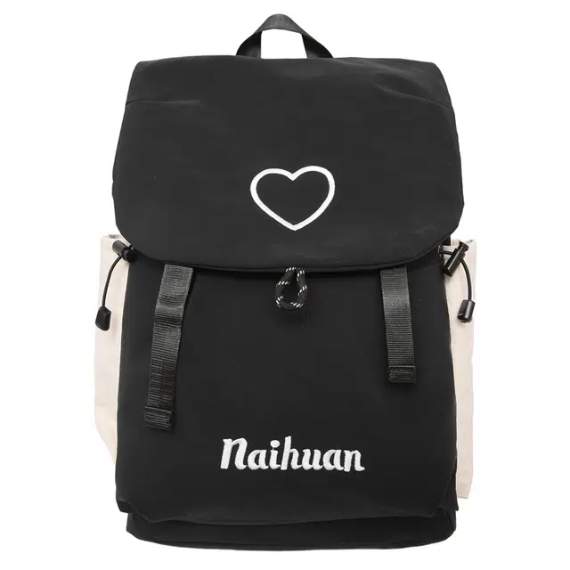 班亚奴 时尚百搭大容量韩版爱心刺绣 尼龙 双肩包 女款 多色