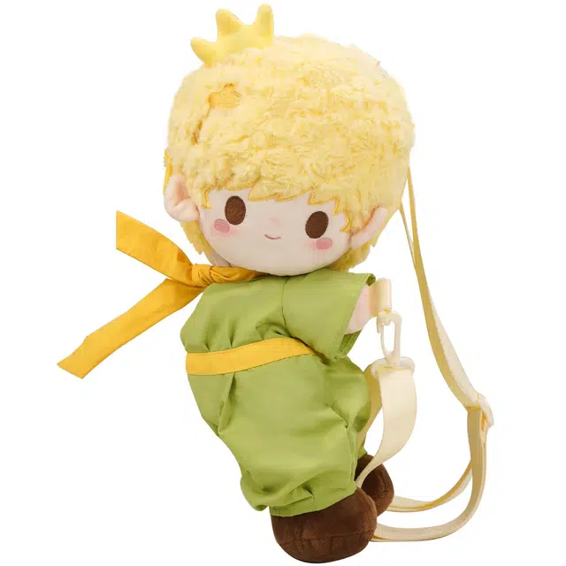 抱竹 小羊古力 小王子 趴趴包 涤纶（聚酯纤维） 双肩包 大号 女款 黄色拼绿色