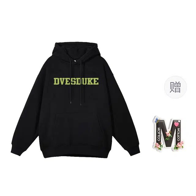 棉购 基础款休闲舒适上衣背面印花学生情侣款高街潮流时尚宽松百搭加绒加厚卫衣 男女同款