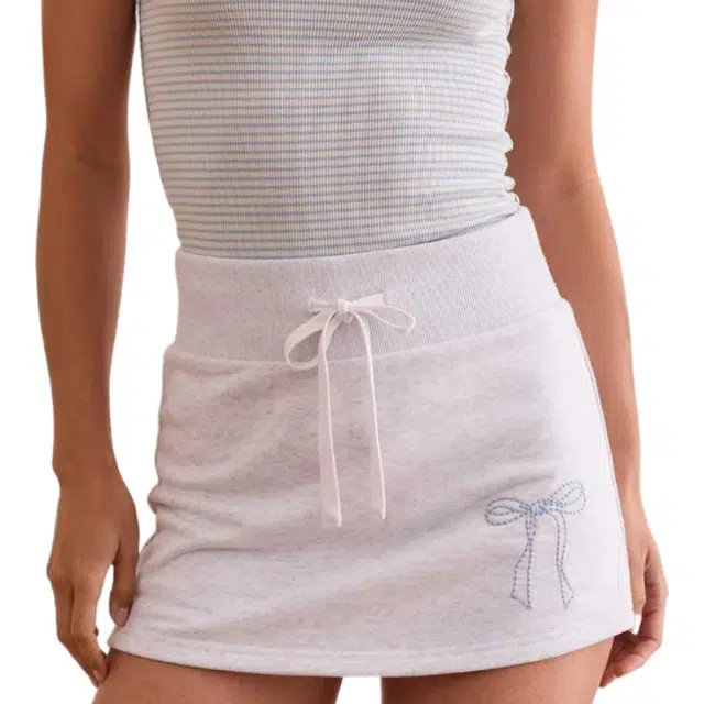 ALTAR'D STATE Embroidered Bow Lounge Skort