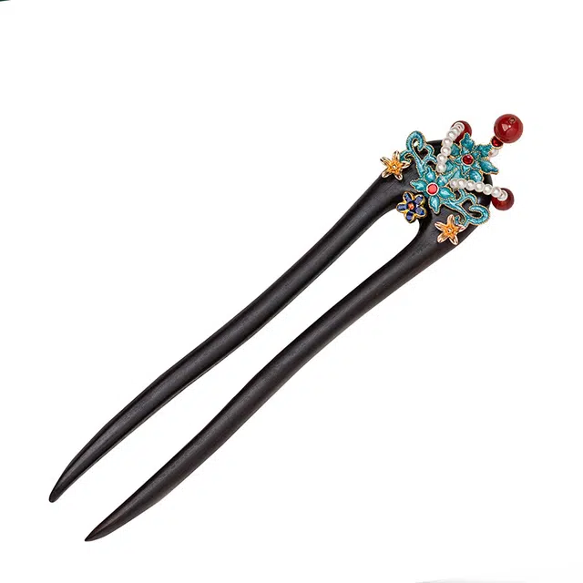 聆听花开 国潮复古小众设计新中式古风汉服旗袍轻奢高级感盘发精致优雅气质 树脂 发簪 女款