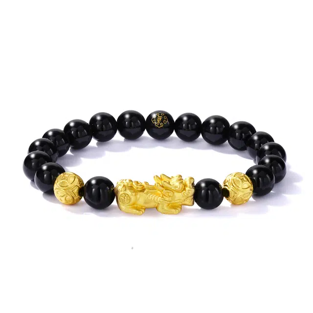 【招财吞金兽】 老凤祥 纳财貔貅手链 暴富转运珠新中式时尚大气潮流时尚百搭简约手饰男士男朋友告白精美礼盒天然 玛瑙 男生手串 男款