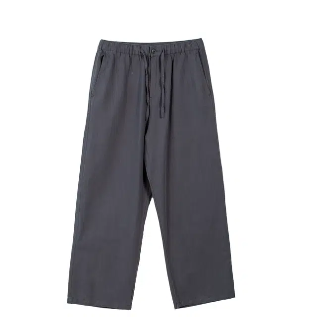 几立 夏季 不粘腿纯色百搭中腰水洗休闲裤 男女同款