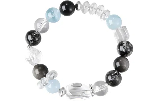 石头记 落雪梦境白晶串珠手饰 黑发晶八方来财 做个富婆 银曜石小众设计高级感串珠 水逆退散诸事#好运 礼盒款 多色水晶 手串 女款