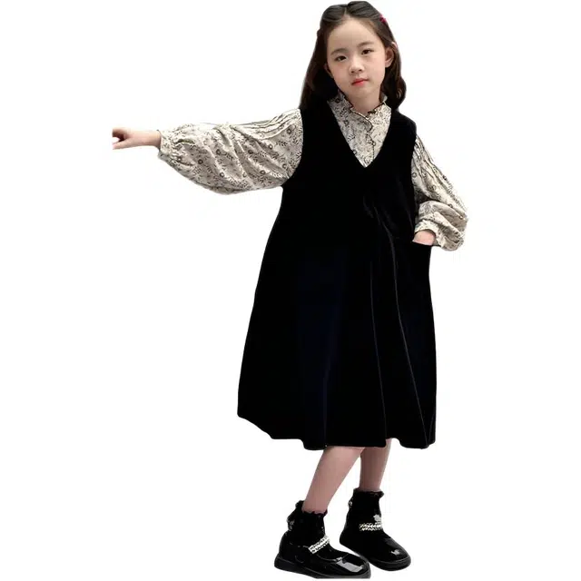 比比我休闲运动套装  女童春秋季碎花灯芯绒大童潮牌小孩衣服 小女孩短袖洋气时髦 舒适帅气轻便