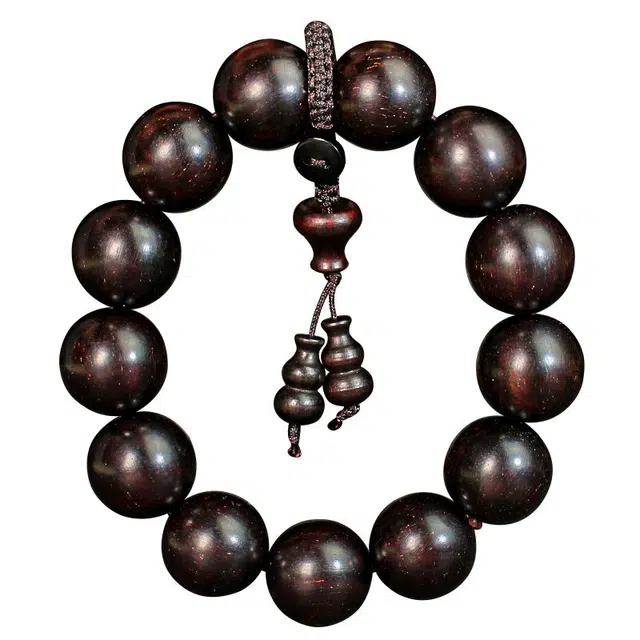 茂琼 招财纳福 复古气质 国风设计金星老料佛珠木质文玩饰品高油密小众时尚念珠#好运 血檀 手串 男女同款情侣款