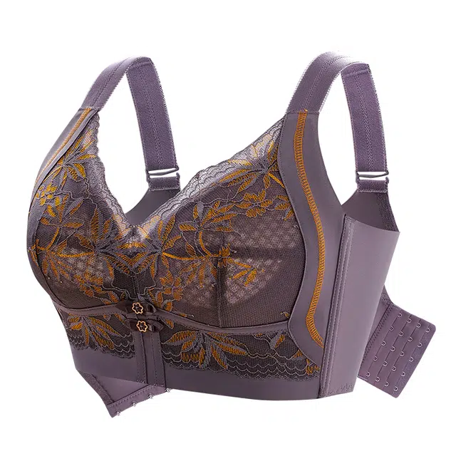 芬腾 大胸显小调整型全罩杯聚拢内衣大码防下垂收副乳高级感舒适透气蕾丝文胸 女款