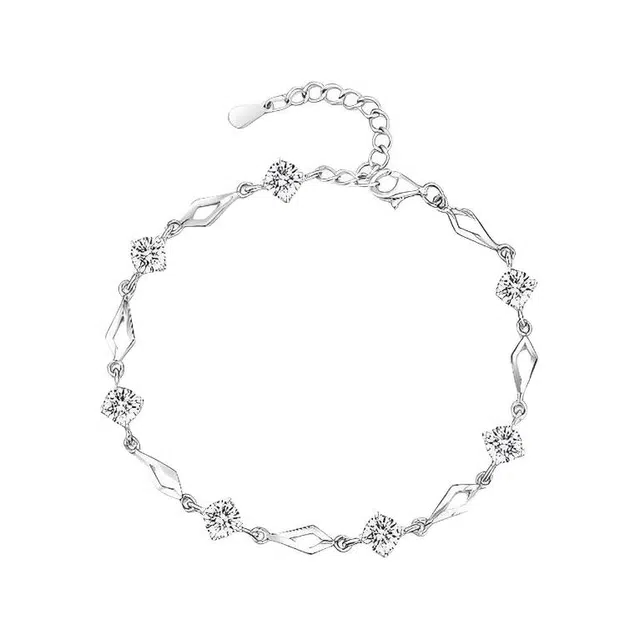 福柚 免费刻字 璀璨之心 菱光之恋 精致轻奢显白气质优雅穿搭日心意惊喜 合金 手链 女款