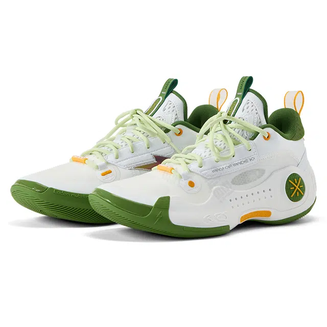 LiNing Basketball Shoes White Green