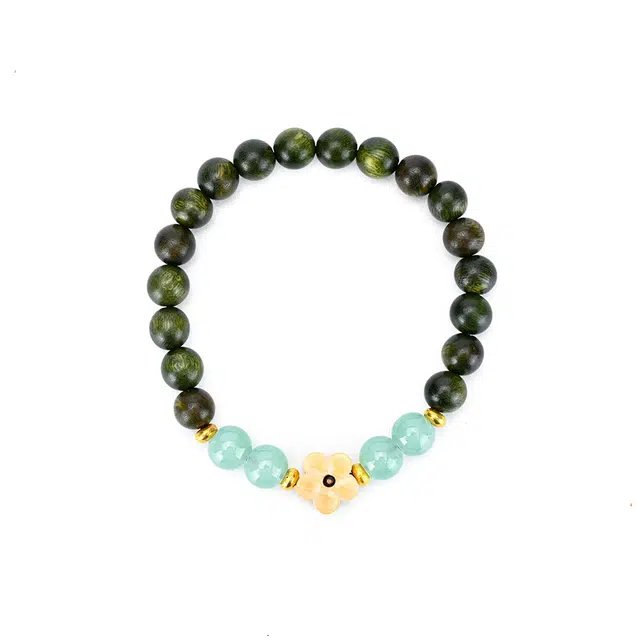 天纵 古风文艺文玩佛珠 招桃花 新中式国风小众设计 招财纳福禅意清新盘串  通勤百搭#好运 楠木 手串 女款