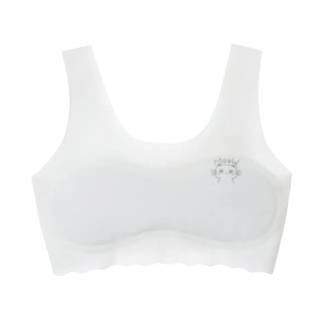 秀黛 无钢圈宽肩带运动舒适透气柔软纯色小清新可爱清爽亲肤吸汗不勒减震隐形文胸 女款