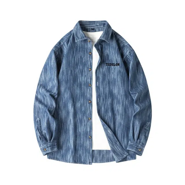 太子龍 复古扎染条纹设计感开衫简约宽松经典百搭外出青少年痞帅衬衫 男款