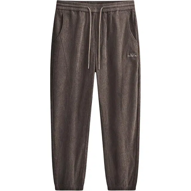 与狼共舞 束脚九分时尚格绒亲肤高街弹力舒适保暖抽绳系带休闲裤 男款