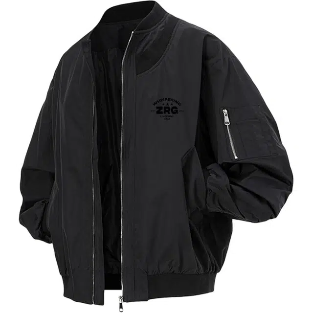 梓润格 无性别主义高级设计小众百搭拉链口袋休闲酷飒潮流通勤时尚舒适宽松氛围长袖青春感春秋帅气户外运动柔和校园风经典夹克 男女同款