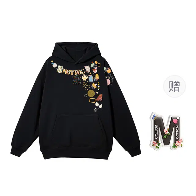 棉购 美式连帽简约重磅舒适百搭长袖卫衣 男女同款