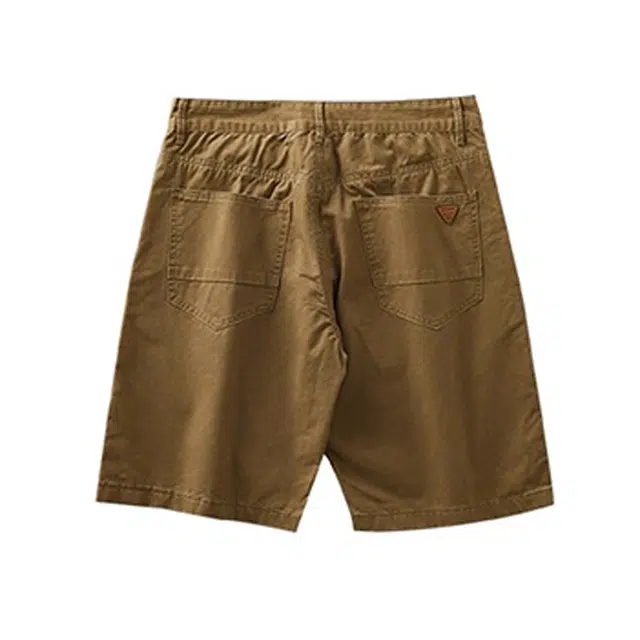 杜克恩 美式复古纯棉直筒中腰五分裤子夏季卡其色休闲宽松潮牌工装短裤 男女同款