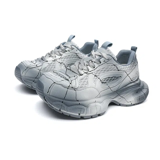 阿比让 泼色水墨山水画 小众个性时尚 低帮 老爹鞋 女