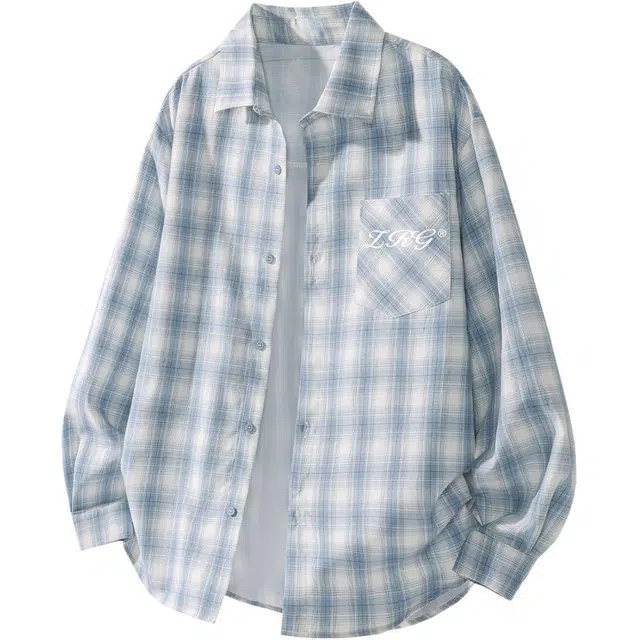 梓润格 美式复古简约百搭休闲经典日常校园风宽松条纹设计酷飒氛围感高级户外运动青春感无性别主义小众港风大码长袖穿搭衬衫 男女同款