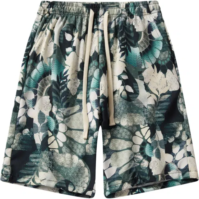 稻草人 海边夏季透气冰感舒适沙滩裤潮流宽松五分裤休闲短裤 男女同款