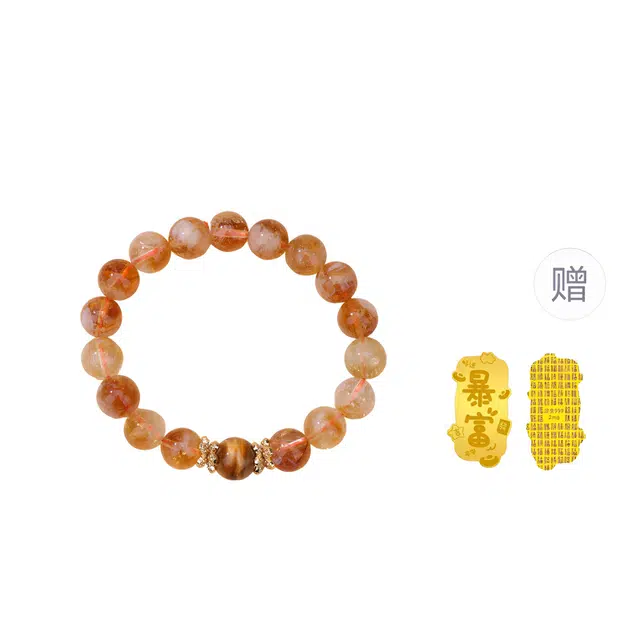 银色饰界 新中式国潮清新高级感小众招财进宝八方来财寓意好转暴富#好运天然 黄水晶 手串 男女同款情侣款