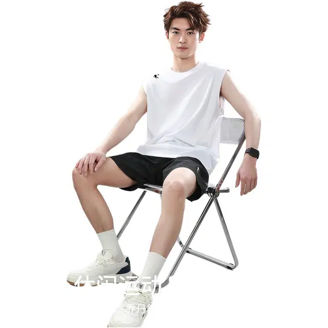 乔丹 男子训练系列 简约纯色经典百搭基础款宽松背心 男款 乔丹白