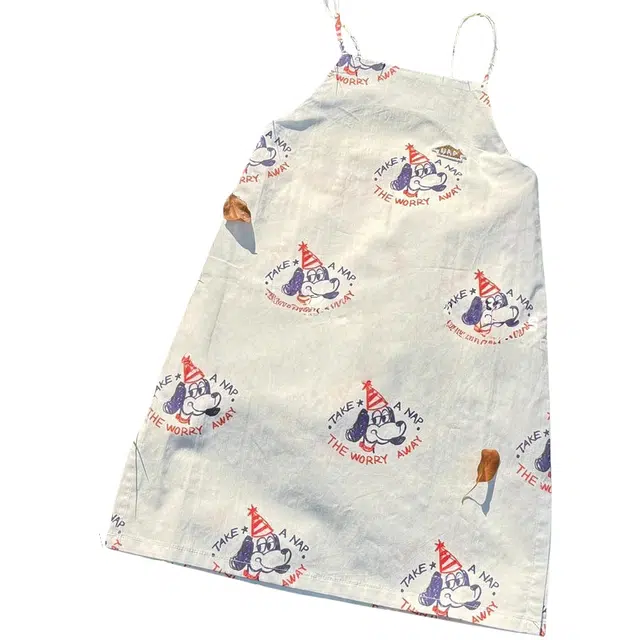 俞兆林连衣裙 童装女童裙子夏季小女孩卡通蓝色小狗印花吊带裙