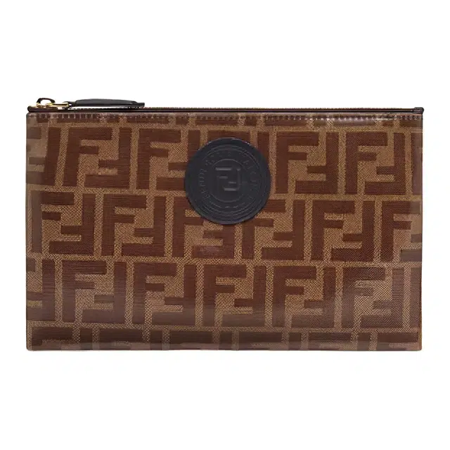 Fendi Small Logo Cosmetic Pouch Brown Black