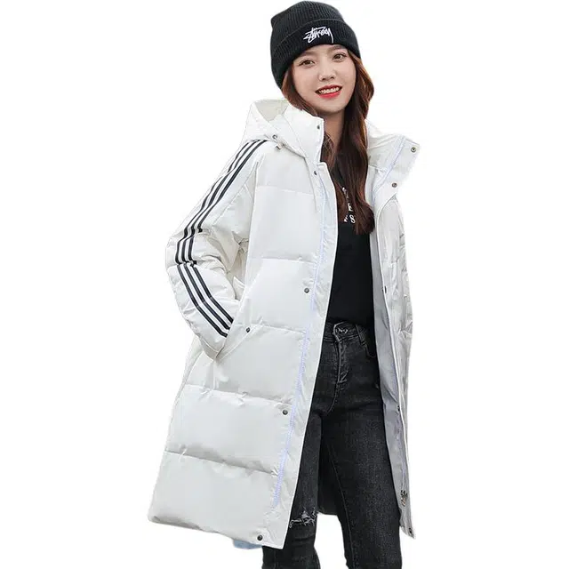 金盾 情侣时尚休闲防寒中长款棉服外套 男女同款