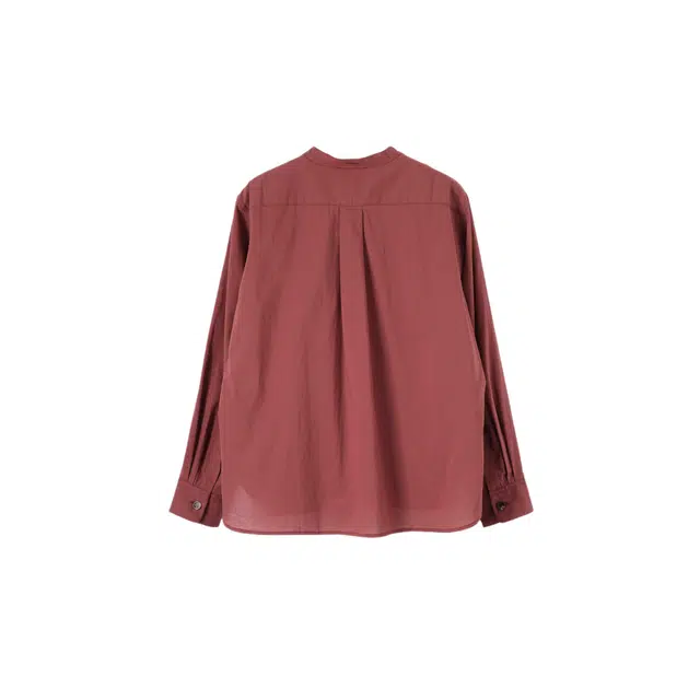 MARGARETHOWELL BUTTON THROUGH COLLARLESS SHIRT